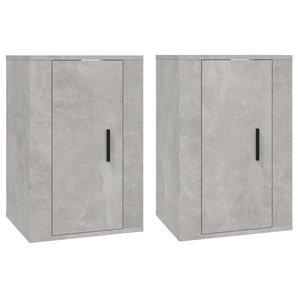 Sieninės TV spintelės, 2vnt., betono pilkos, 40x34,5x60cm