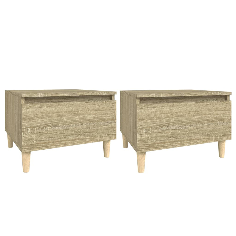Šoniniai staliukai, 2vnt., ąžuolo, 50x46x35cm, apdirbta mediena