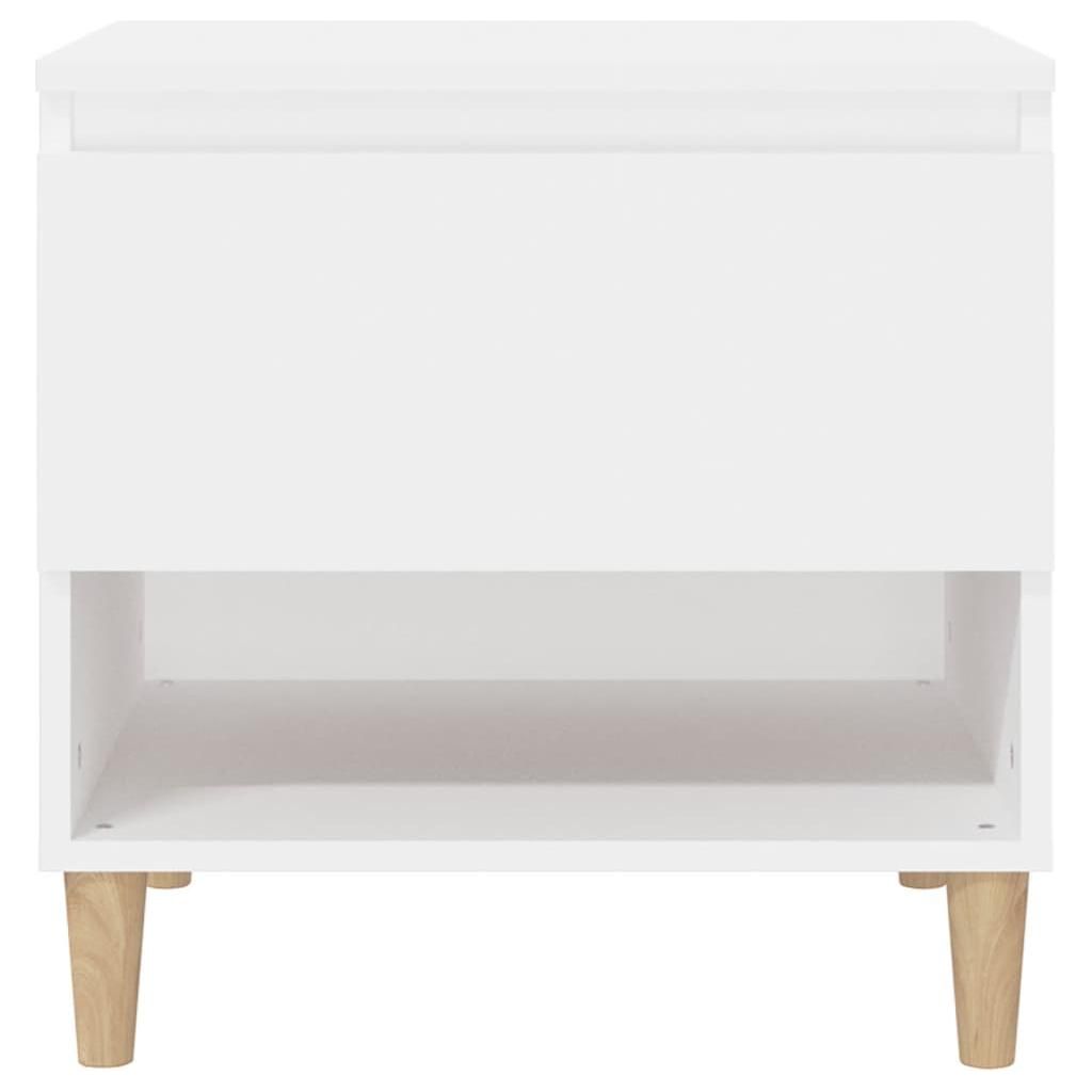 Naktiniai staliukai, 2vnt., balti, 50x46x50cm, apdirbta mediena