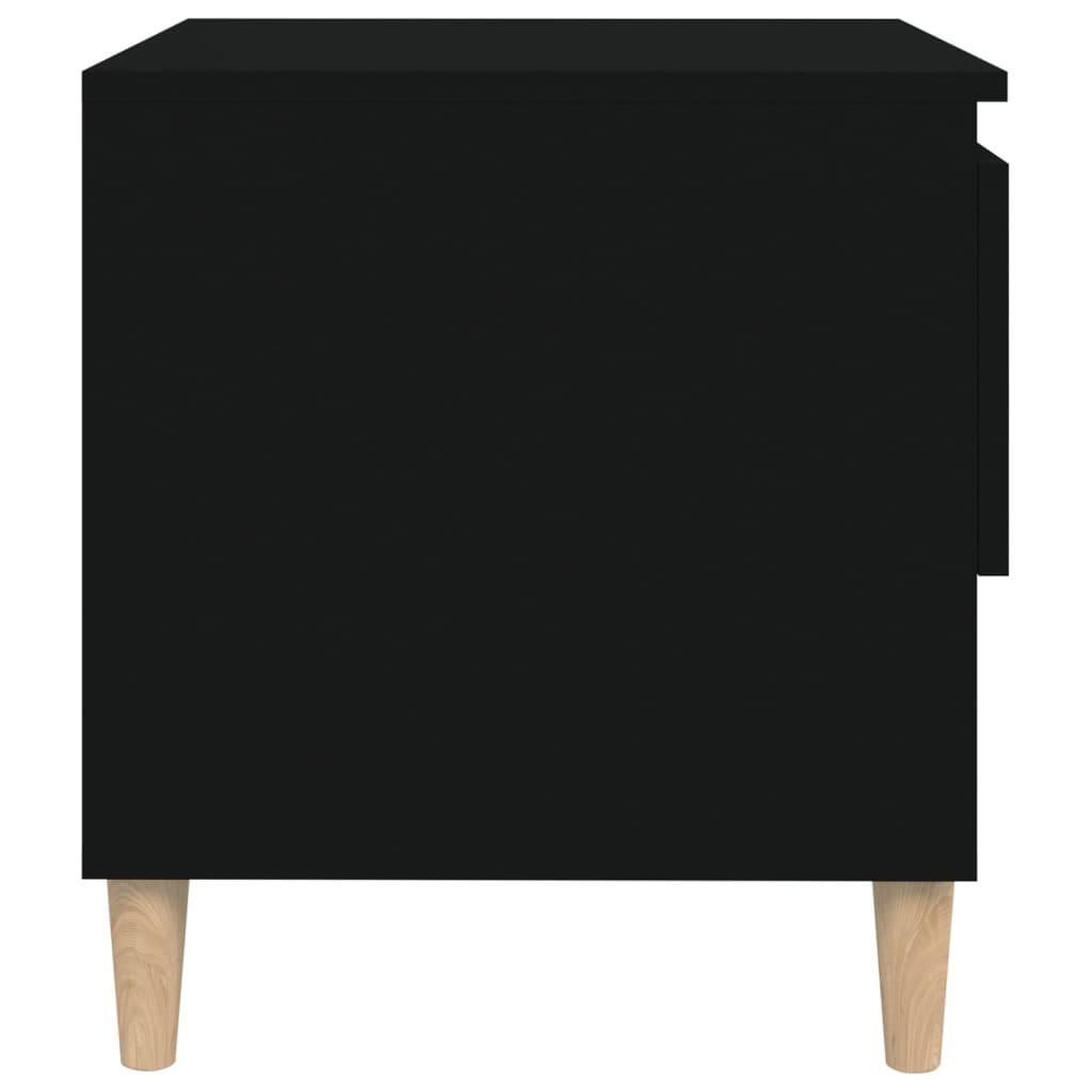 Naktiniai staliukai, 2vnt., juodi, 50x46x50cm, apdirbta mediena