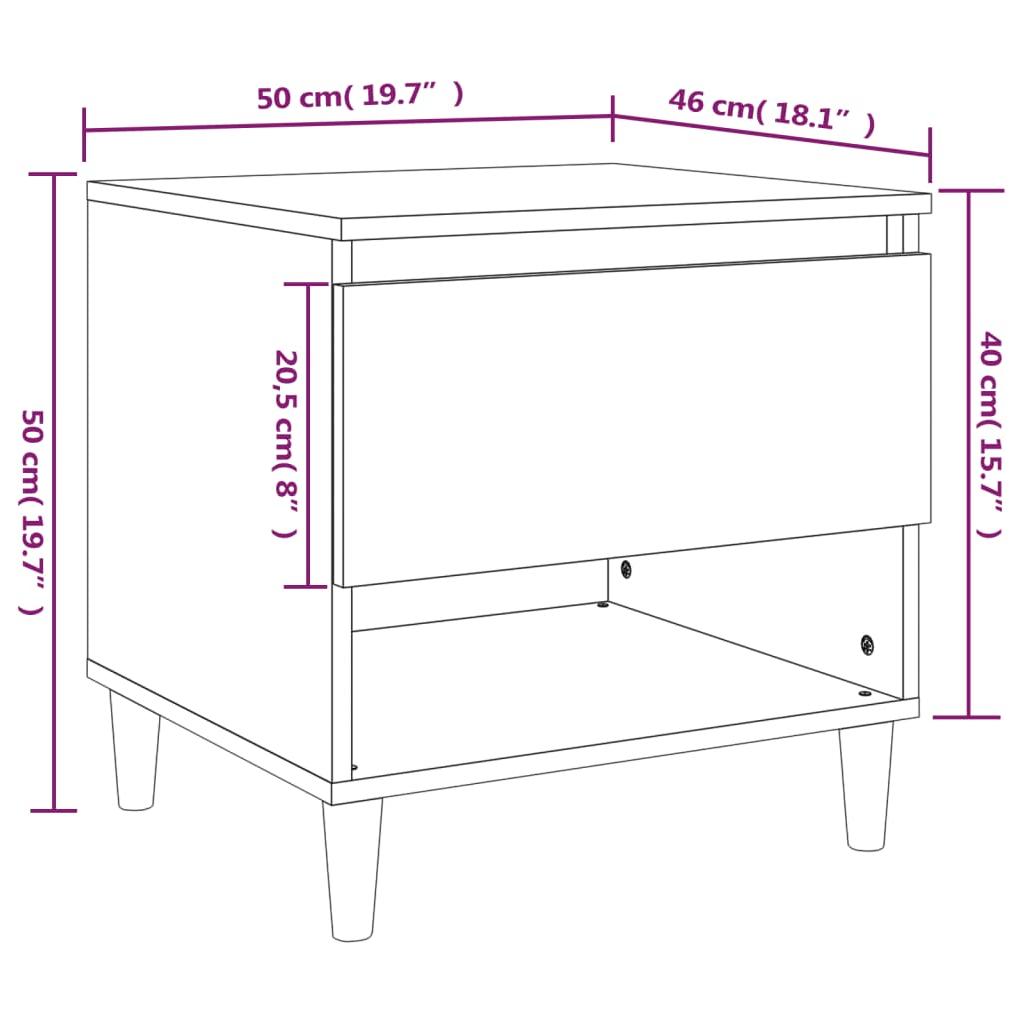 Naktiniai staliukai, 2vnt., juodi, 50x46x50cm, apdirbta mediena