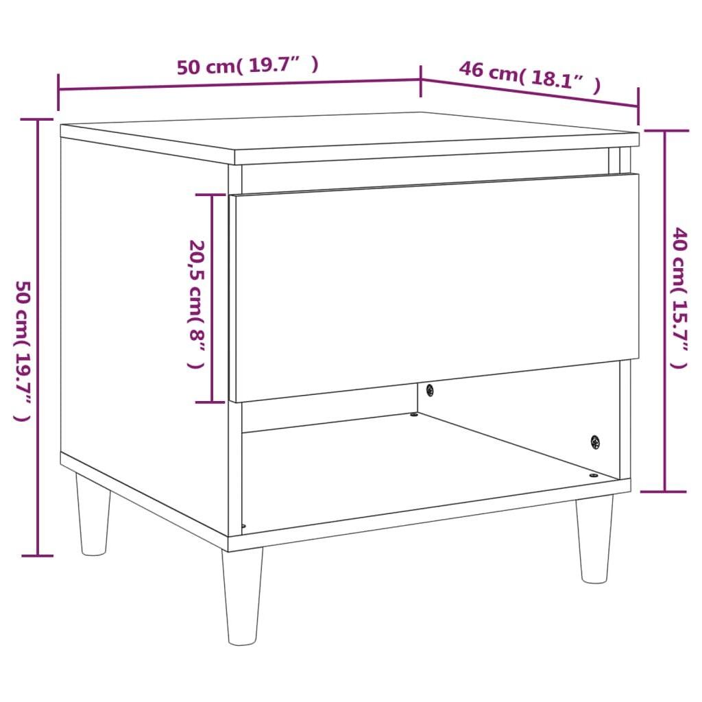 Naktiniai staliukai, 2vnt., ąžuolo, 50x46x50cm, mediena