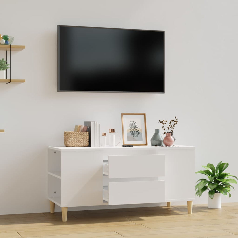 Televizoriaus spintelė, baltos spalvos, 102x44,5x50cm, mediena