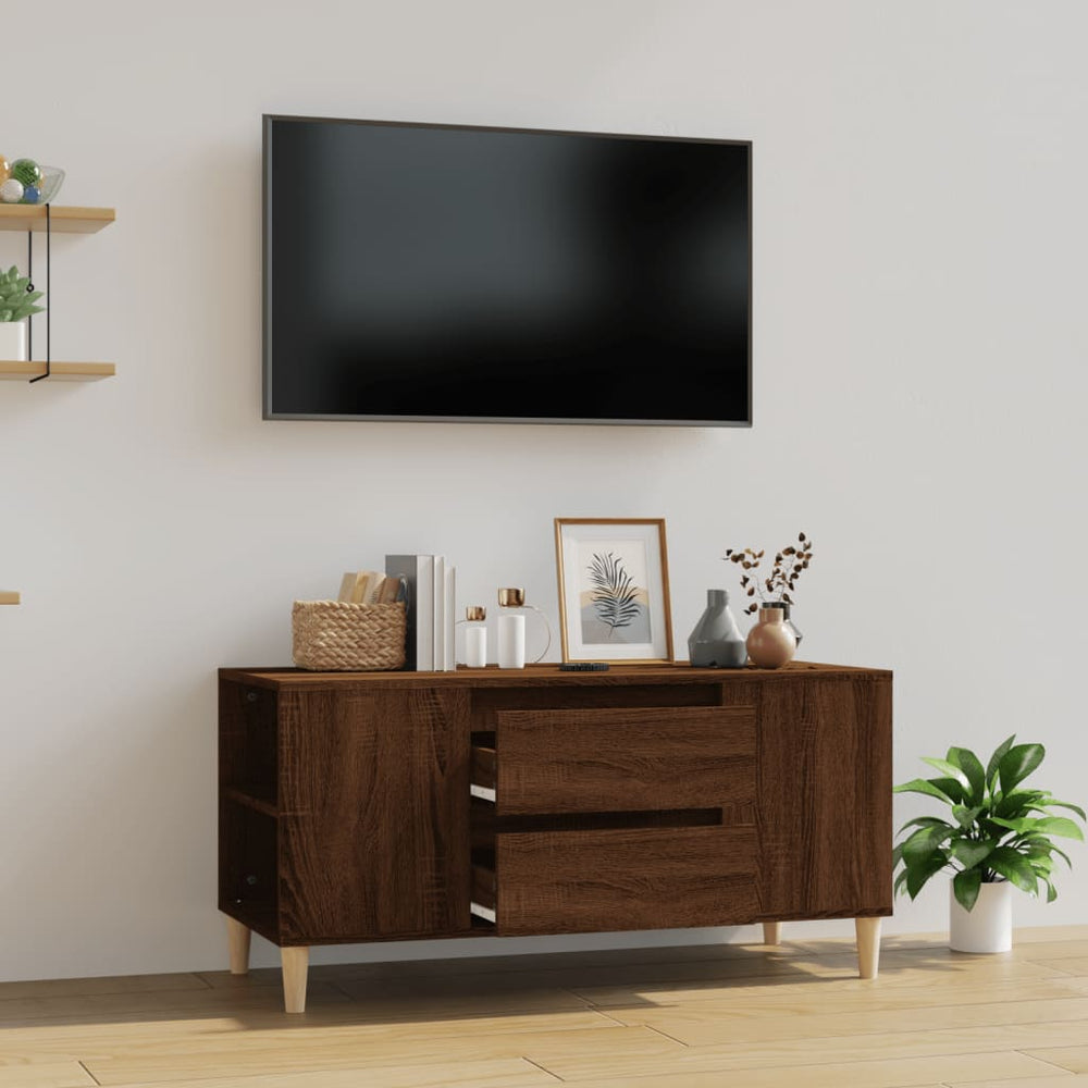 Televizoriaus spintelė, ruda ąžuolo, 102x44,5x50cm, mediena