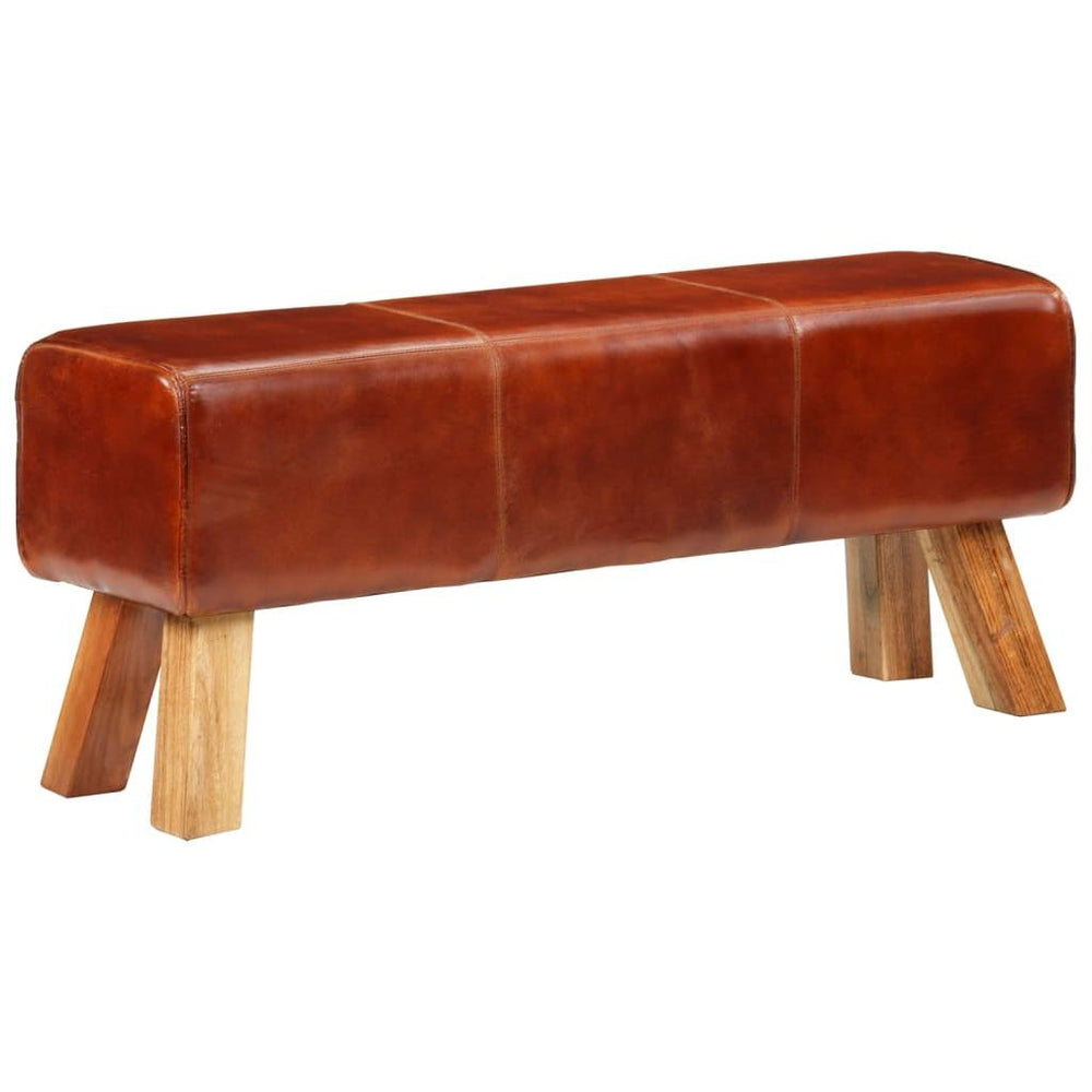Gimnastikos arklys, rudas, 110cm, tikra oda ir mango masyvas