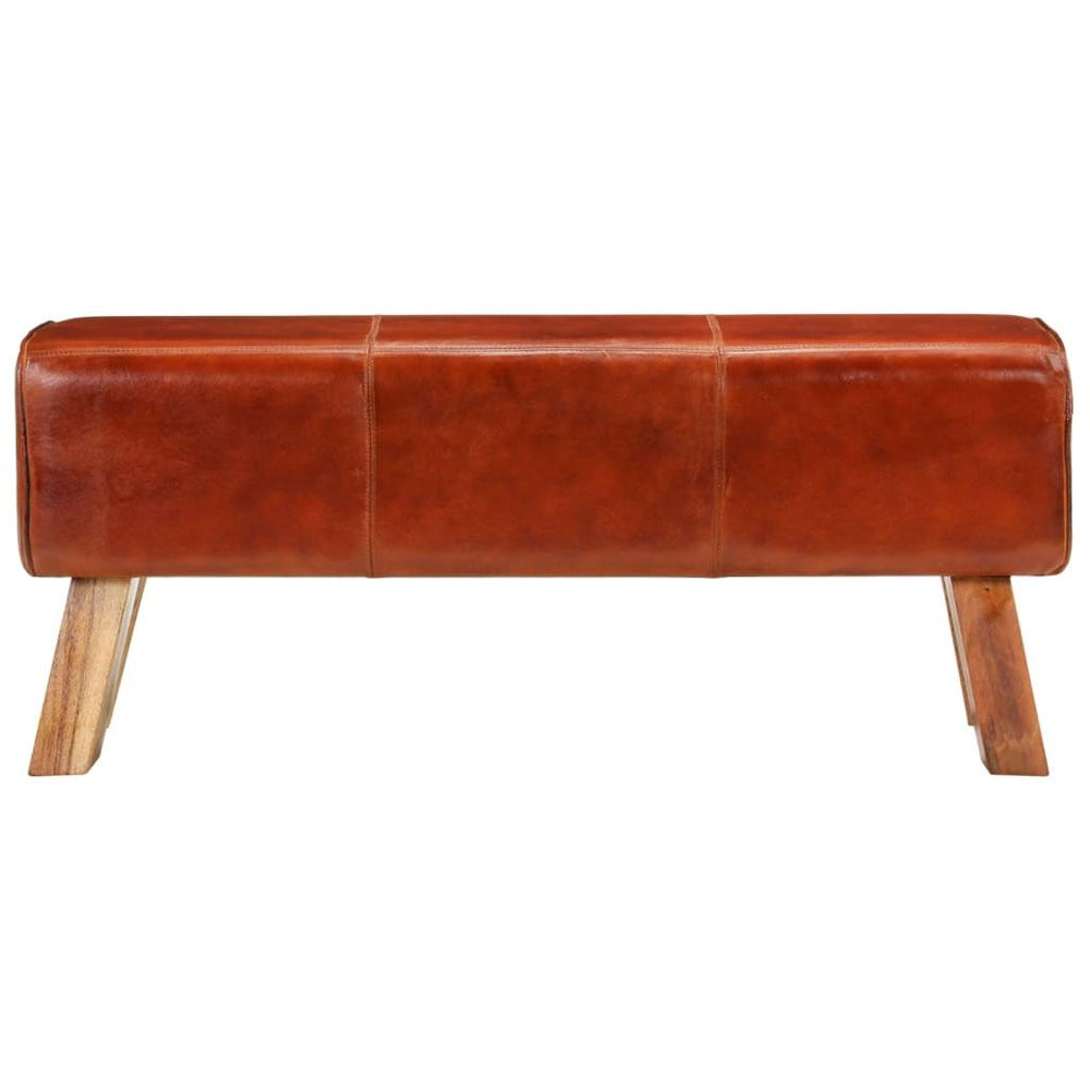 Gimnastikos arklys, rudas, 110cm, tikra oda ir mango masyvas
