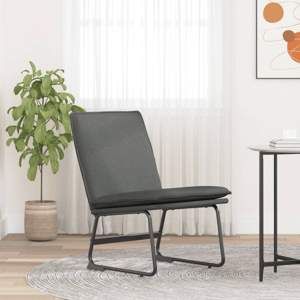 Poilsio kėdė, tamsiai pilkos spalvos, 52x75x76cm, audinys