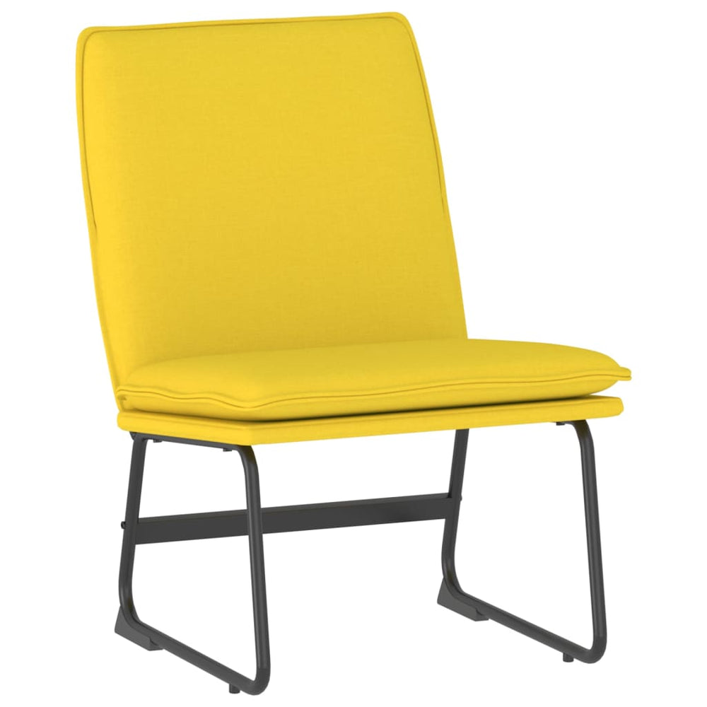 Poilsio kėdė, šviesiai geltonos spalvos, 52x75x76cm, audinys