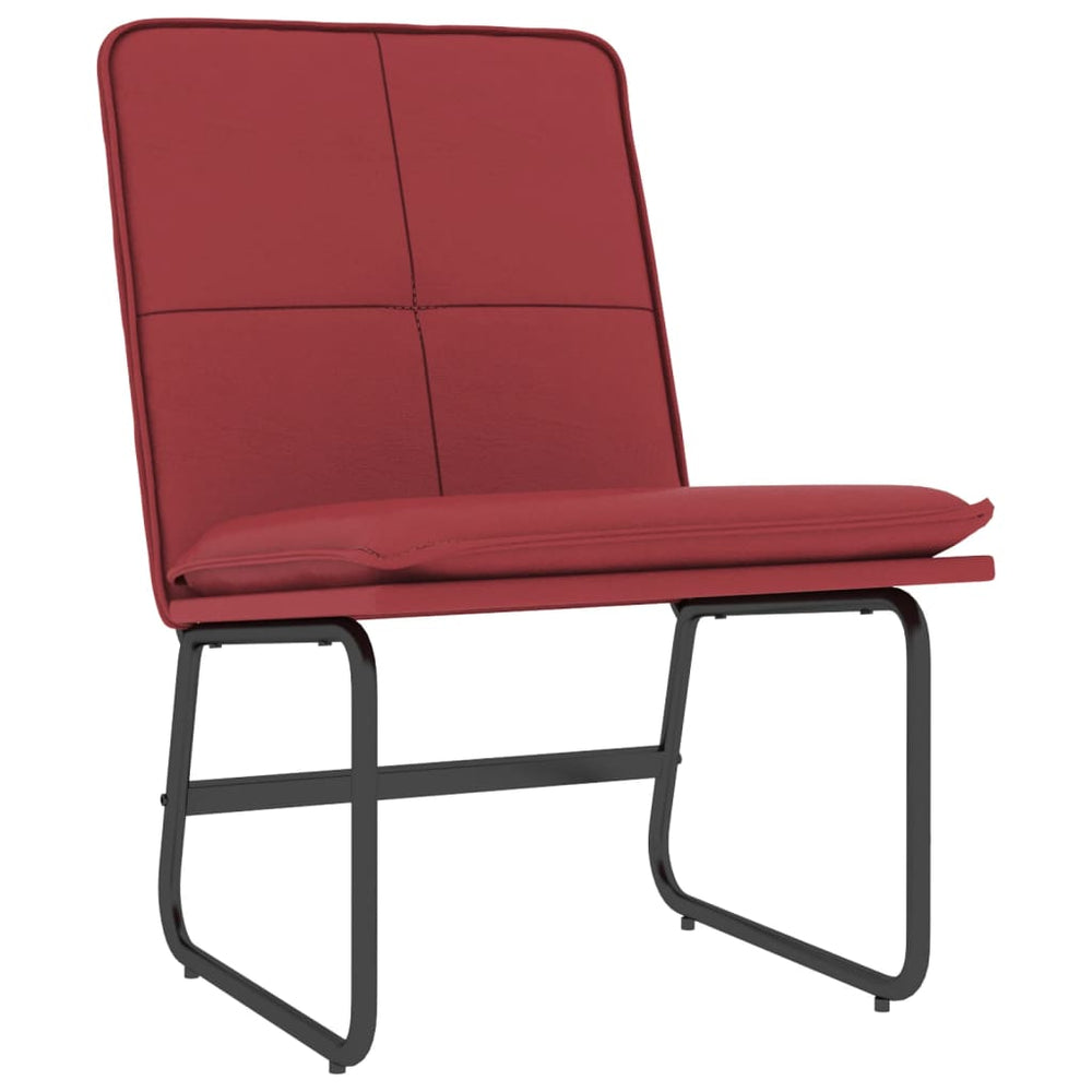 Poilsio kėdė, raudonojo vyno spalvos, 54x75x76cm, dirbtinė oda