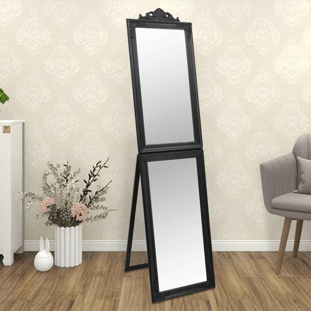 Laisvai pastatomas veidrodis, juodos spalvos, 50x200cm