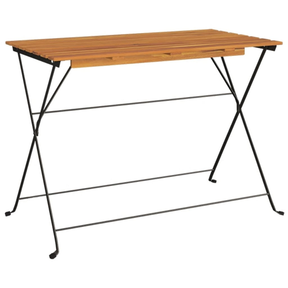 Sulankstomas bistro stalas, 100x54x71cm, akacija ir plienas