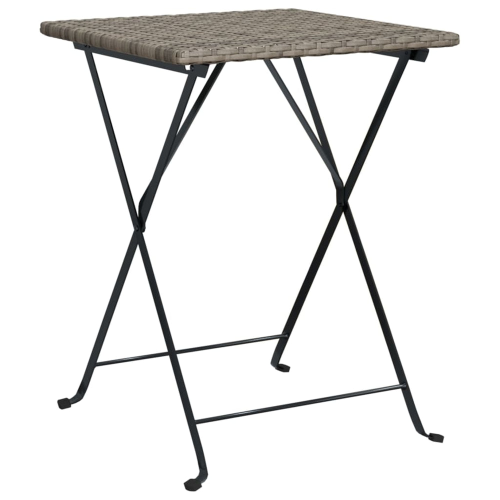 Sulankstomas bistro stalas, pilkas, 55x54x71cm, poliratanas
