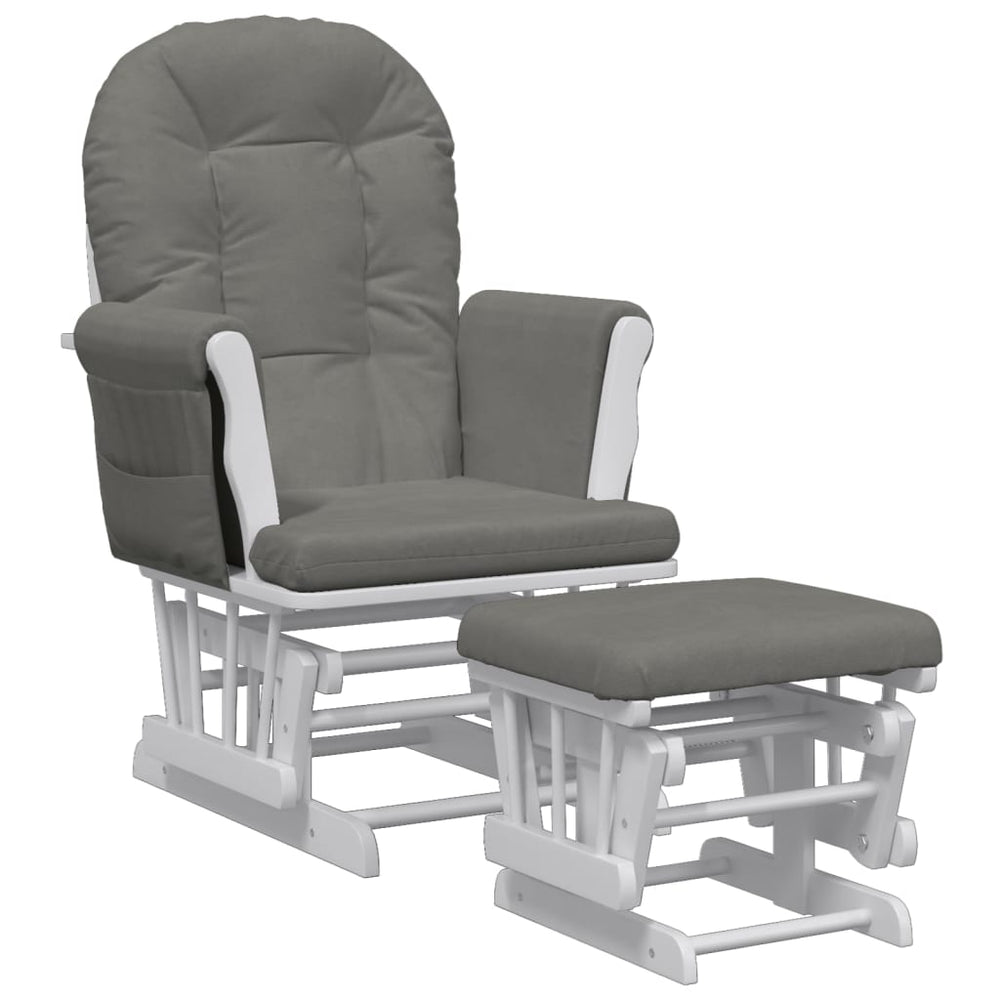 Supama kėdė su pakoja, tamsiai pilkos spalvos, audinys