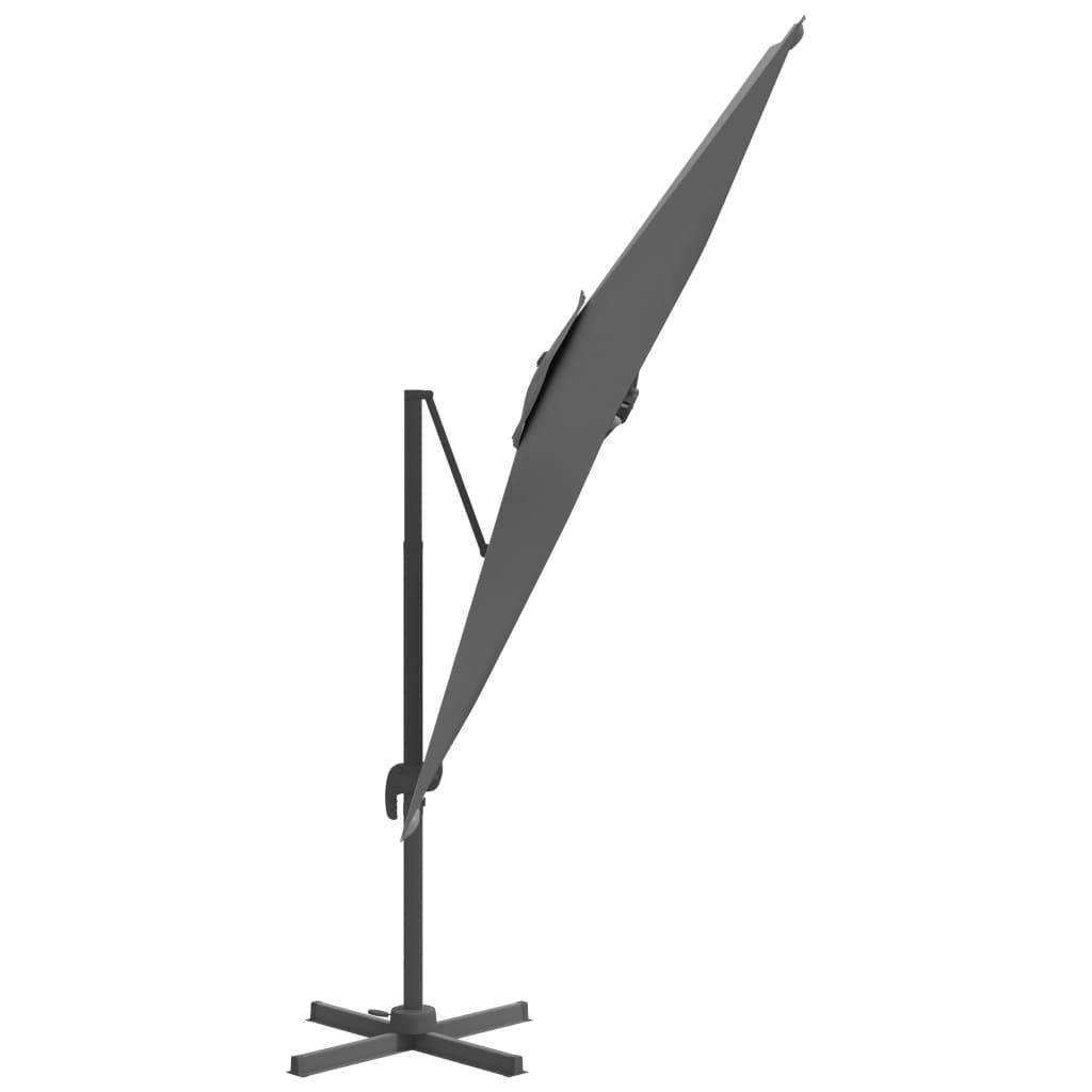 Gembės formos skėtis su aliuminio stulpu, antracito, 400x300cm