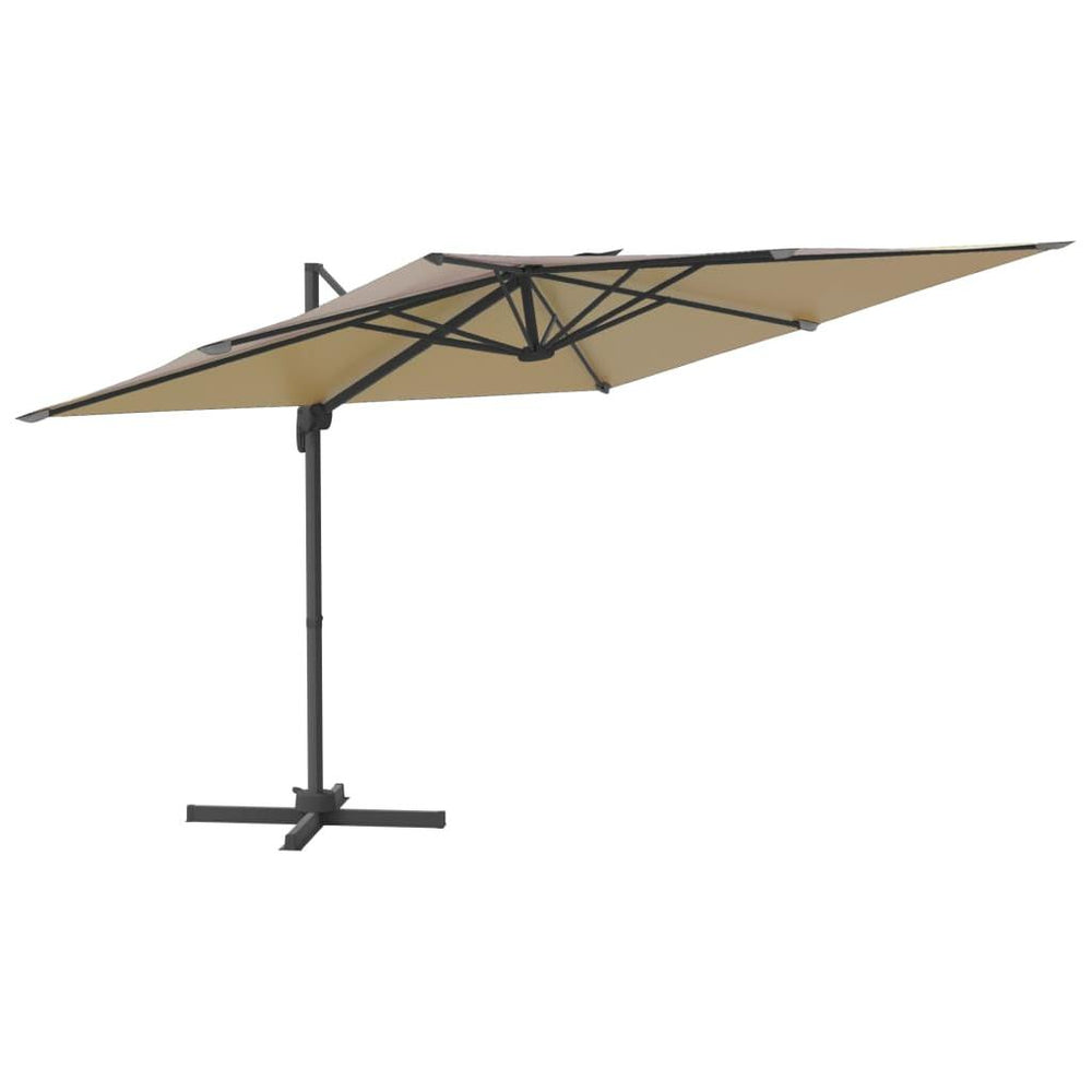 Gembės formos skėtis su aliuminio stulpu, taupe, 400x300cm