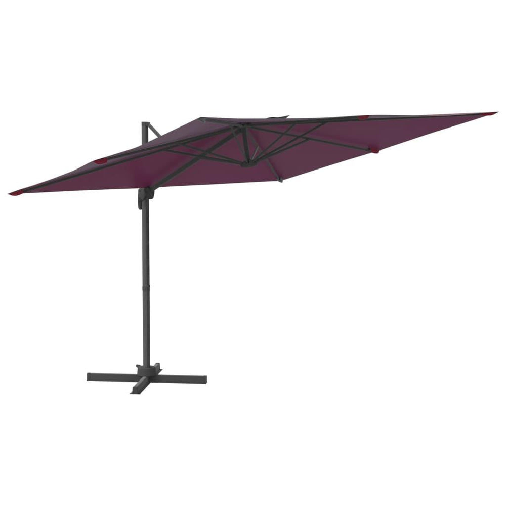 Gembės formos skėtis su aliuminiu stulpu, bordo, 400x300cm
