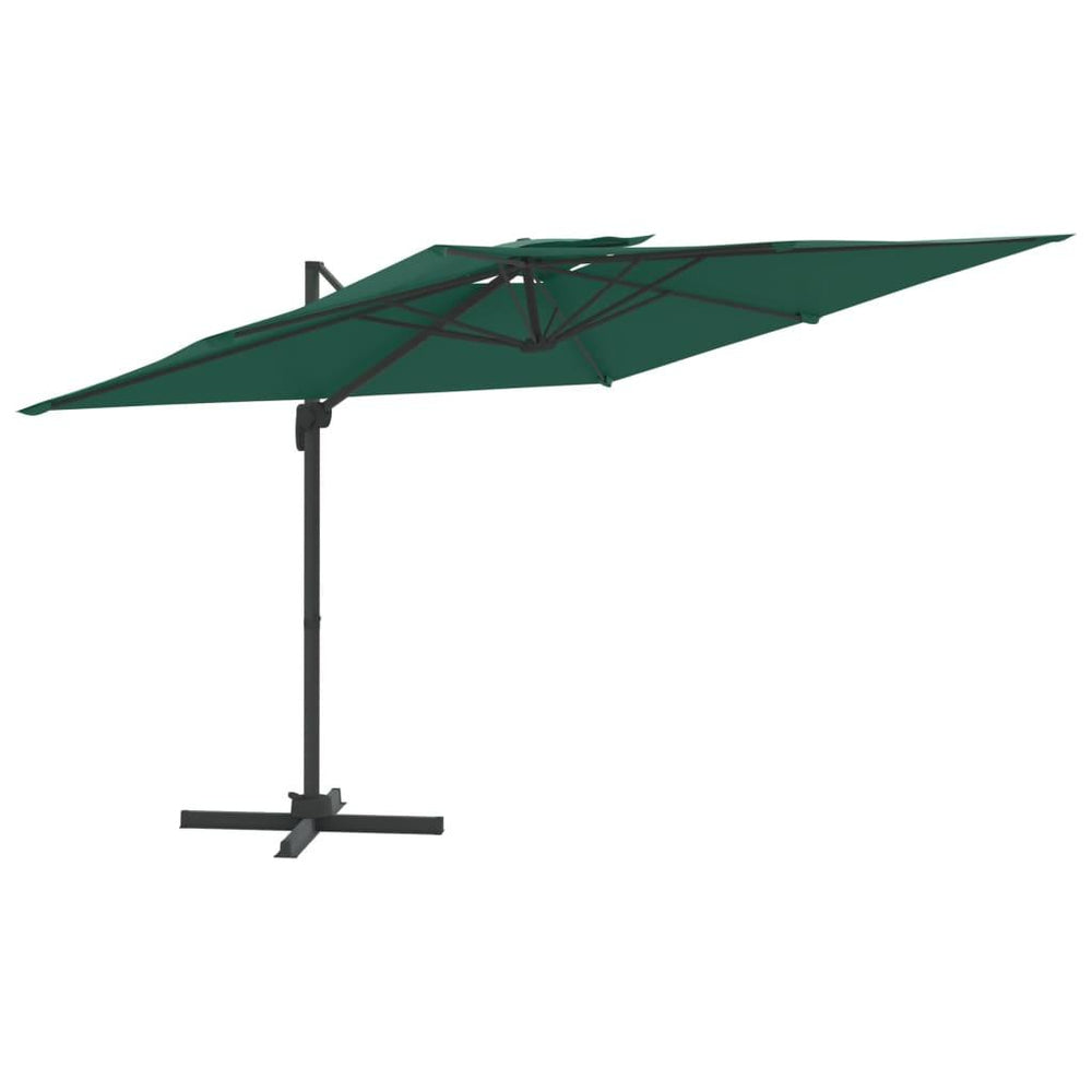 Gembės formos skėtis su dvigubu viršumi, žalias, 300x300cm