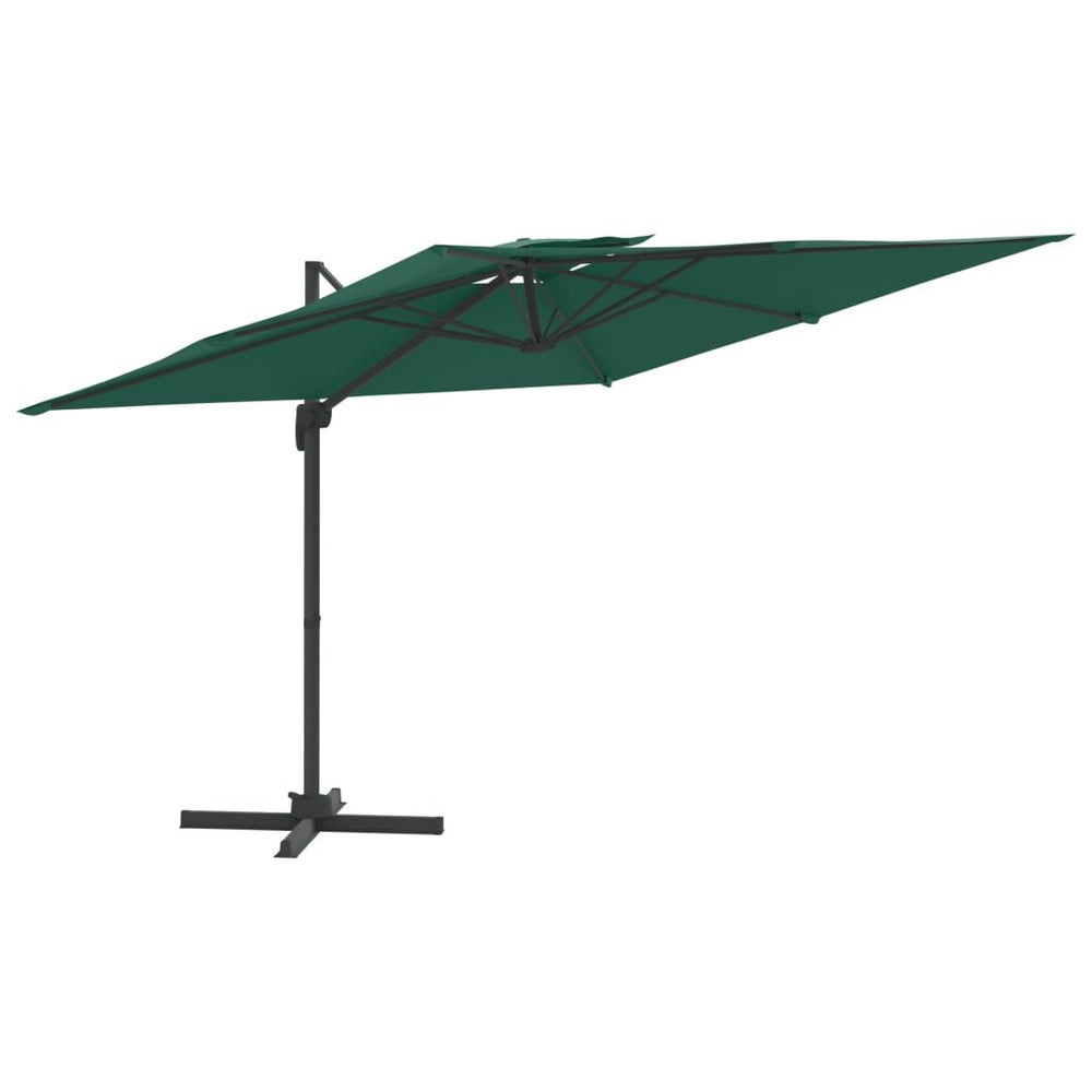 Gembės formos skėtis su dvigubu viršumi, žalias, 400x300cm