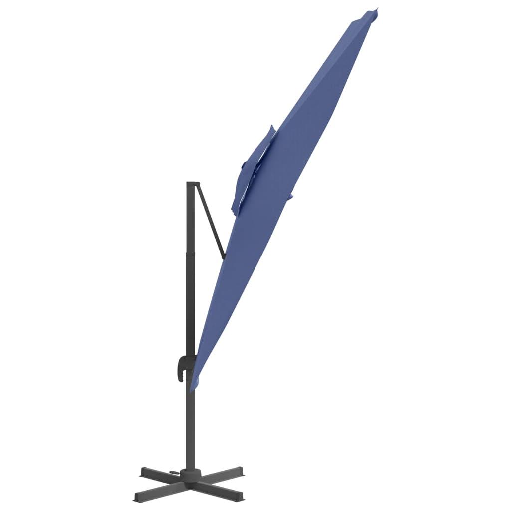 Gembės formos skėtis su dvigubu viršumi, mėlynas, 400x300cm