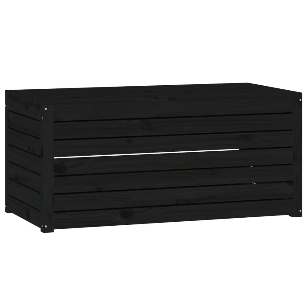 Sodo dėžė, juoda, 101x50,5x46,5cm, pušies medienos masyvas