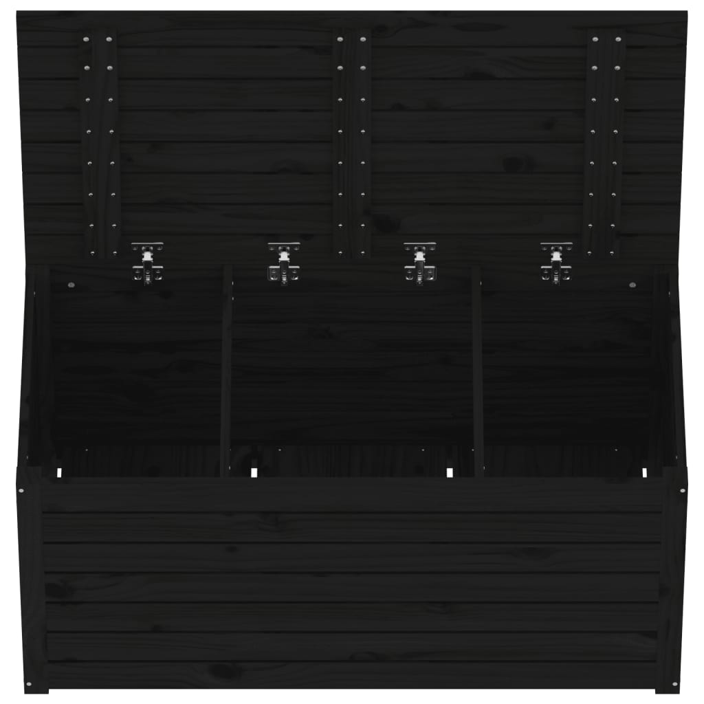 Sodo dėžė, juoda, 101x50,5x46,5cm, pušies medienos masyvas