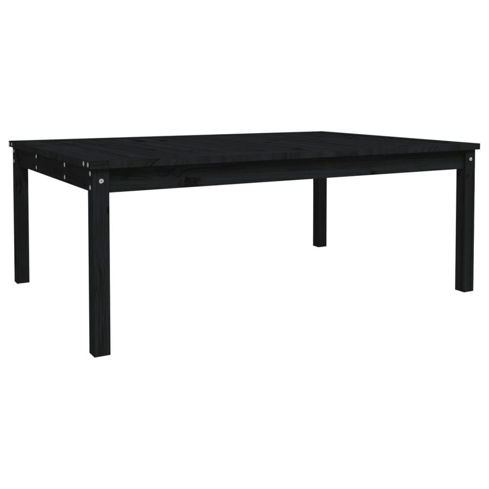 Sodo stalas, juodas, 121x82,5x45cm, pušies medienos masyvas