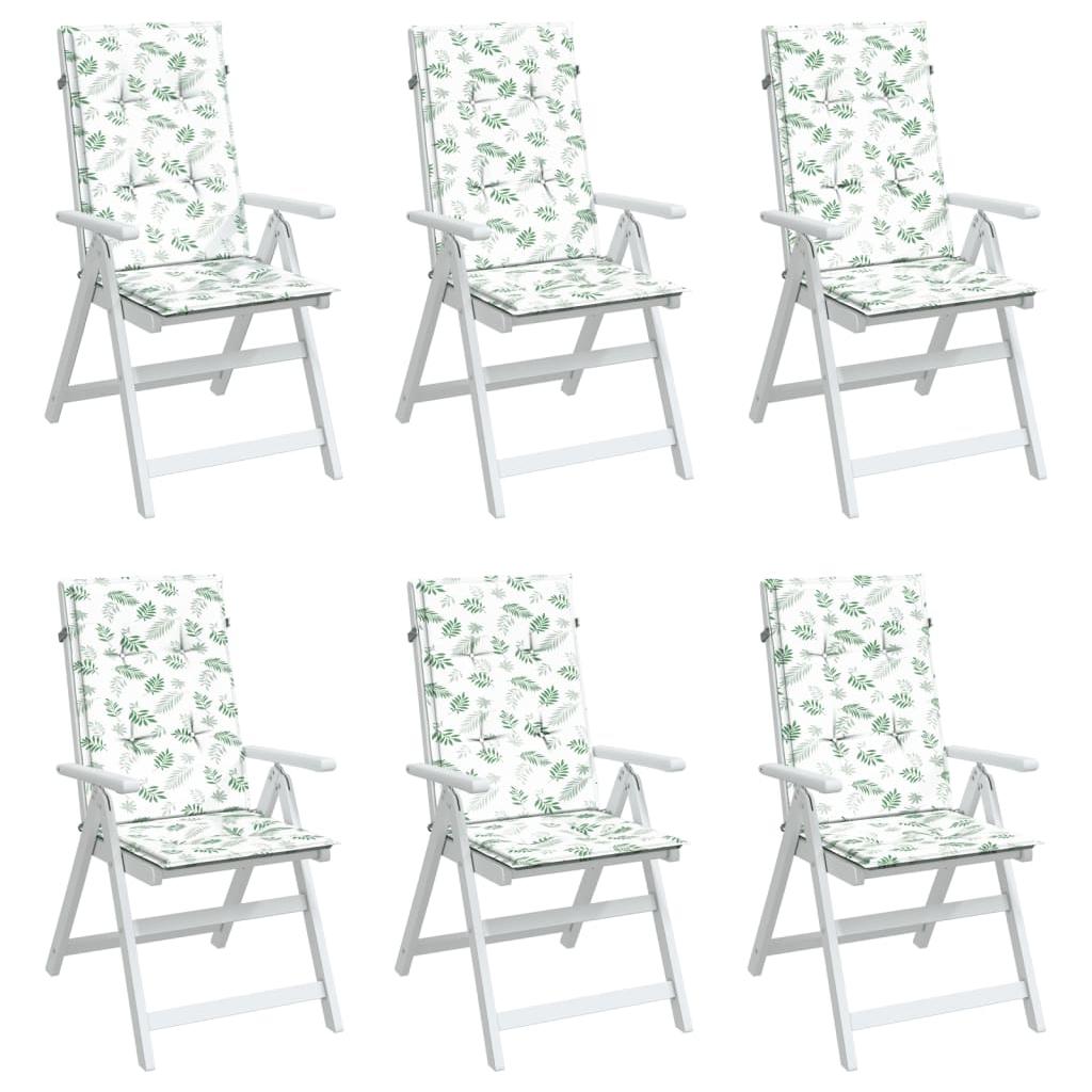 Kėdės pagalvėlės, 6vnt., audinys, su lapais