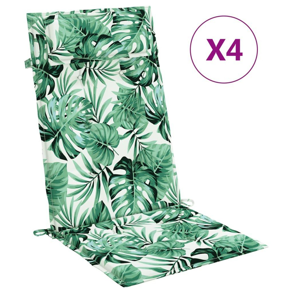 Kėdės pagalvėlės, 4vnt., oksfordo audinys, su lapais