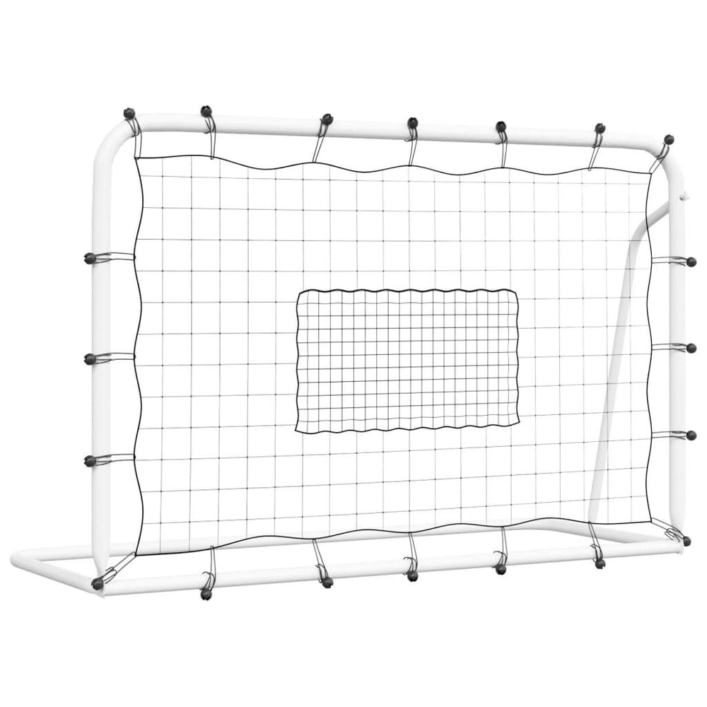 Futbolo vartai su tinklu, balti/juodi, 184x61x123cm, plienas/PE