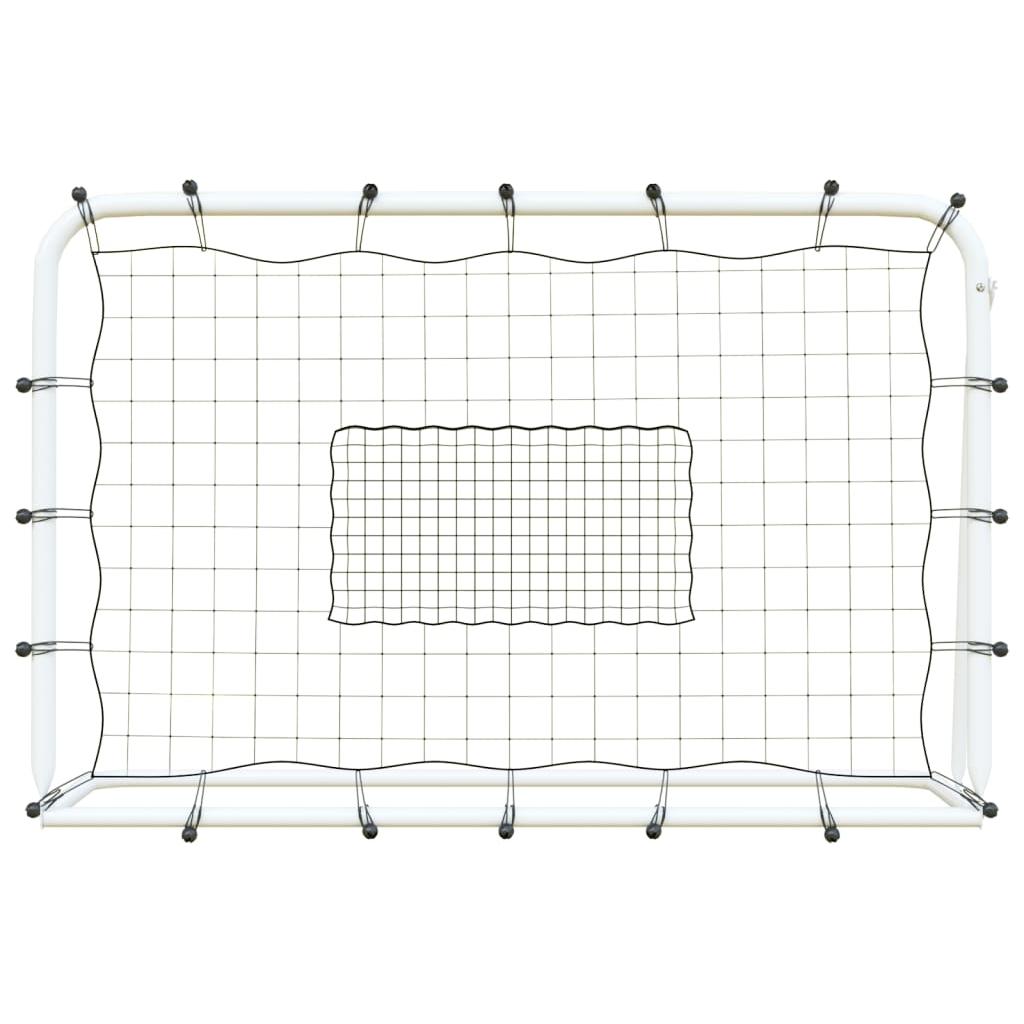 Futbolo vartai su tinklu, balti/juodi, 184x61x123cm, plienas/PE