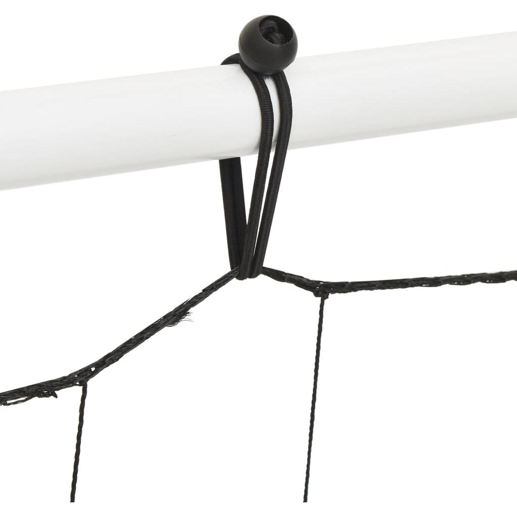 Futbolo vartai su tinklu, balti/juodi, 184x61x123cm, plienas/PE