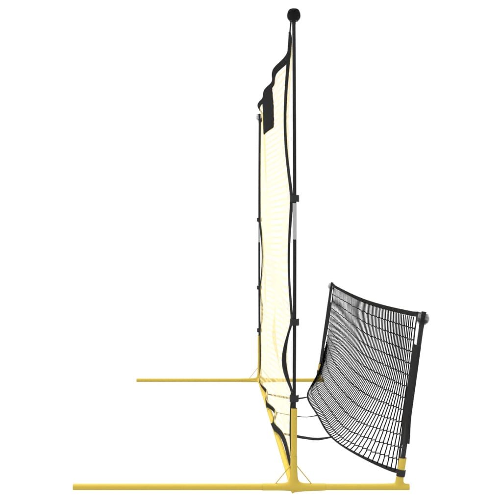 Futbolo tinklas, juodas/geltonas, 183x85x120cm, poliesteris
