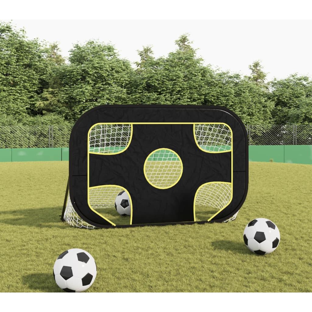 Futbolo vartai su tinklu ir taikiniu, 120x80x80cm, poliesteris
