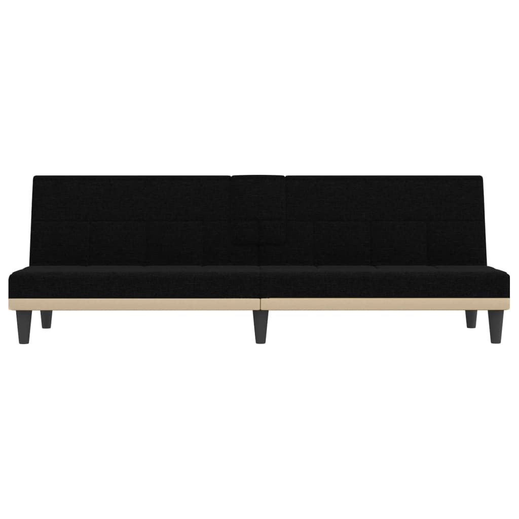 Sofa-lova su puodelių laikikliais, juodos spalvos, audinys