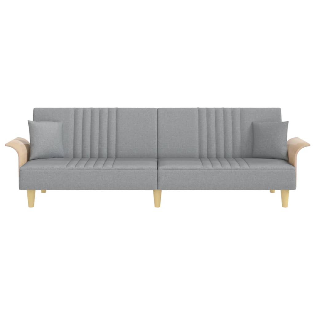 Sofa-lova su porankiais, šviesiai pilkos spalvos, audinys