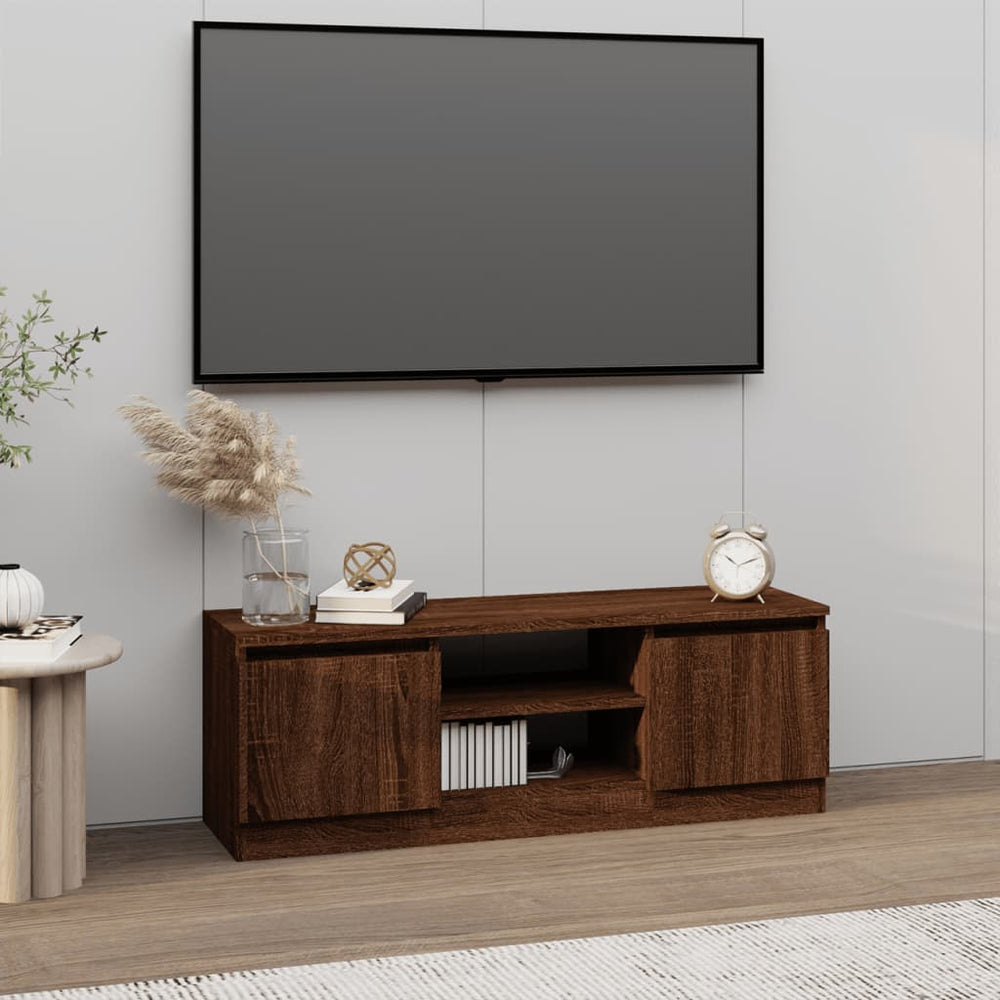 Televizoriaus spintelė su durelėmis, ruda ąžuolo, 102x30x36cm