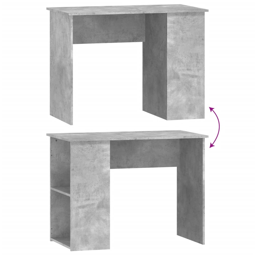 Rašomasis stalas, betono pilkas, 100x55x75cm, apdirbta mediena