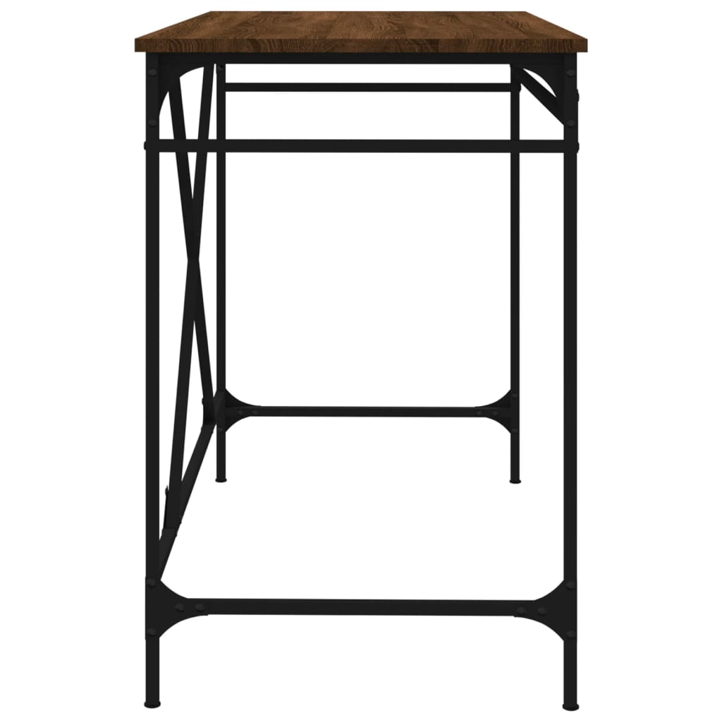 Rašomasis stalas, rudas ąžuolo, 100x50x75cm, mediena ir geležis