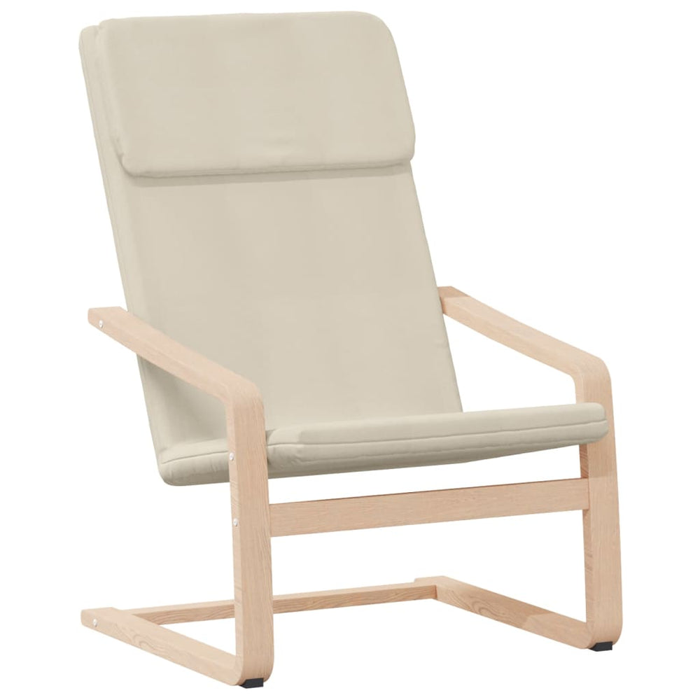 Poilsio kėdė, kreminės spalvos, audinys