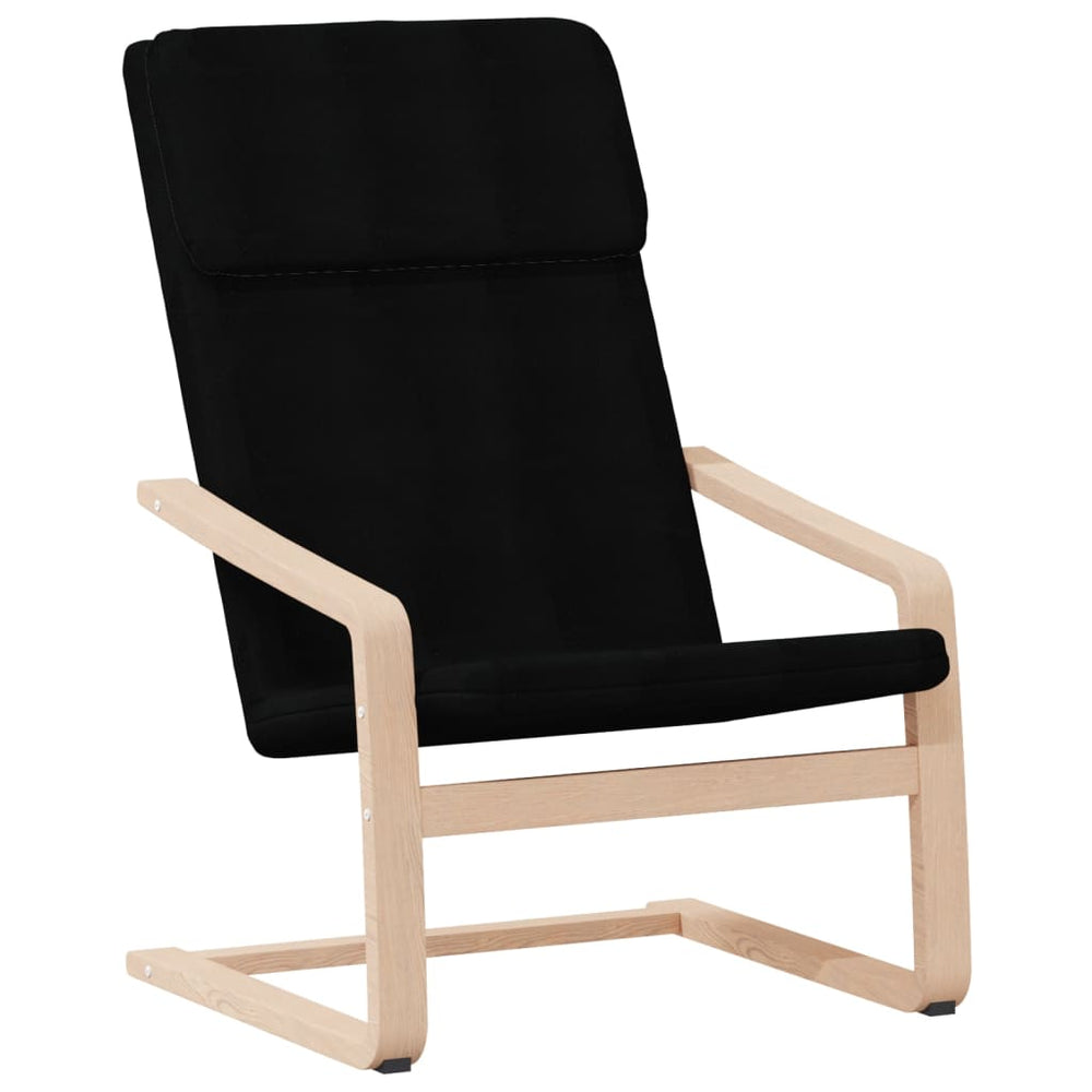 Poilsio kėdė, juodos spalvos, audinys