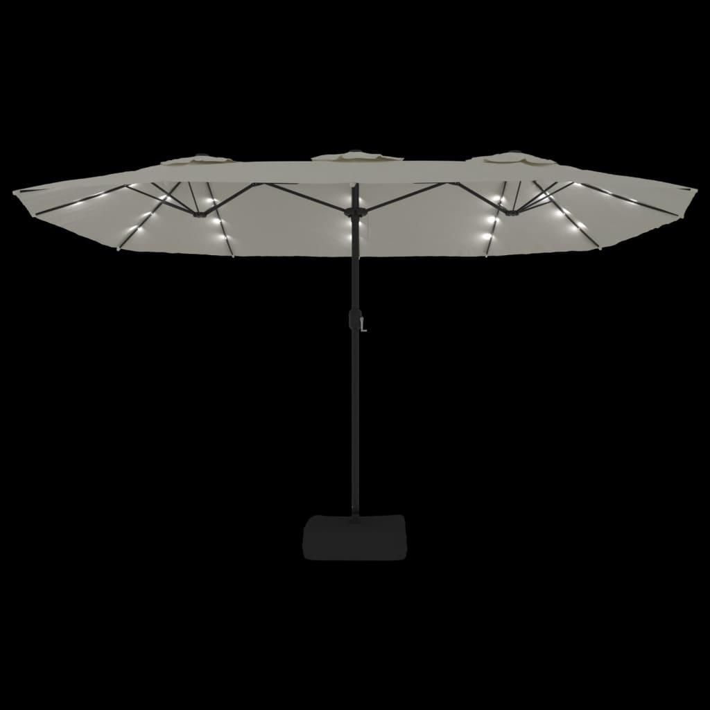 Dvigubas skėtis su LED, 449x245 cm.