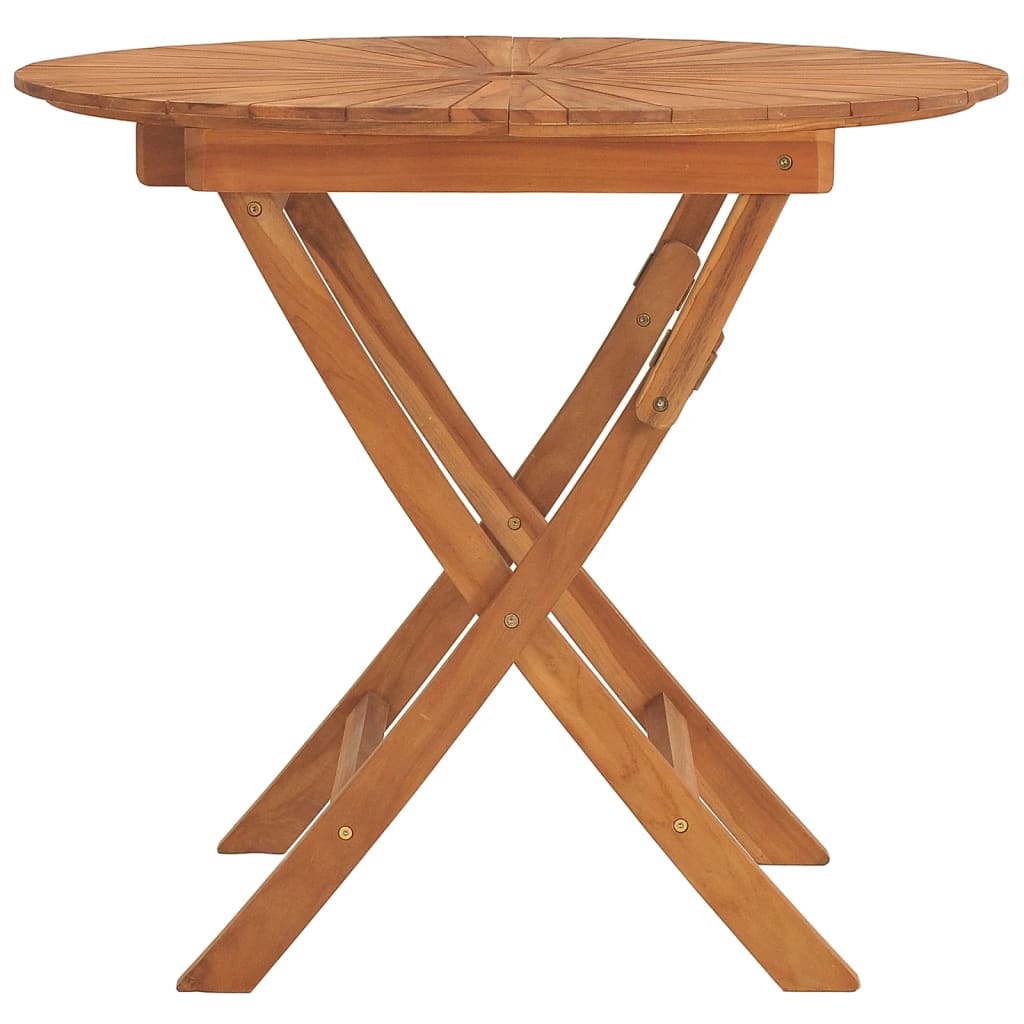 Sulankstomas sodo stalas, 85x75cm, tikmedžio medienos masyvas