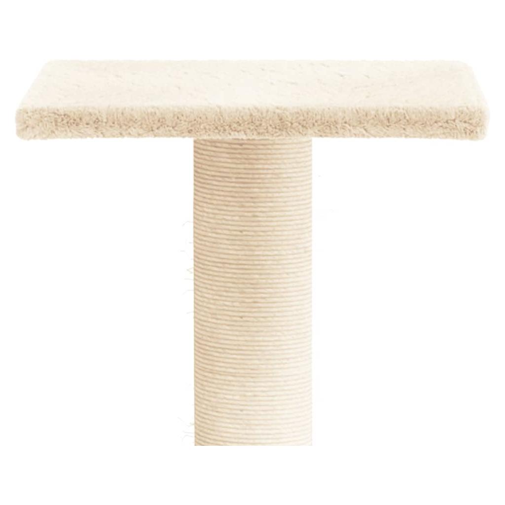 Draskymo stovas katėms su platforma, kreminės spalvos, 38cm