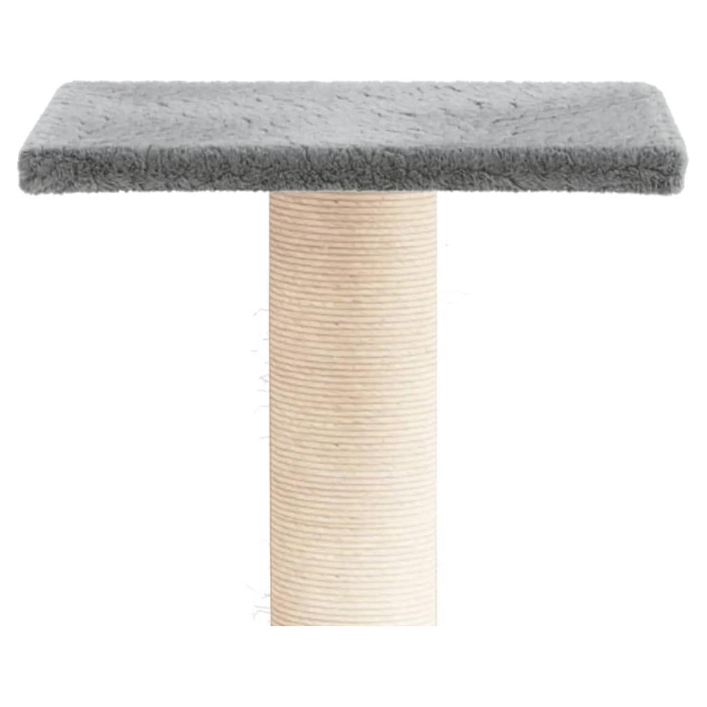 Draskymo stovas katėms su platforma, šviesiai pilkas, 38cm