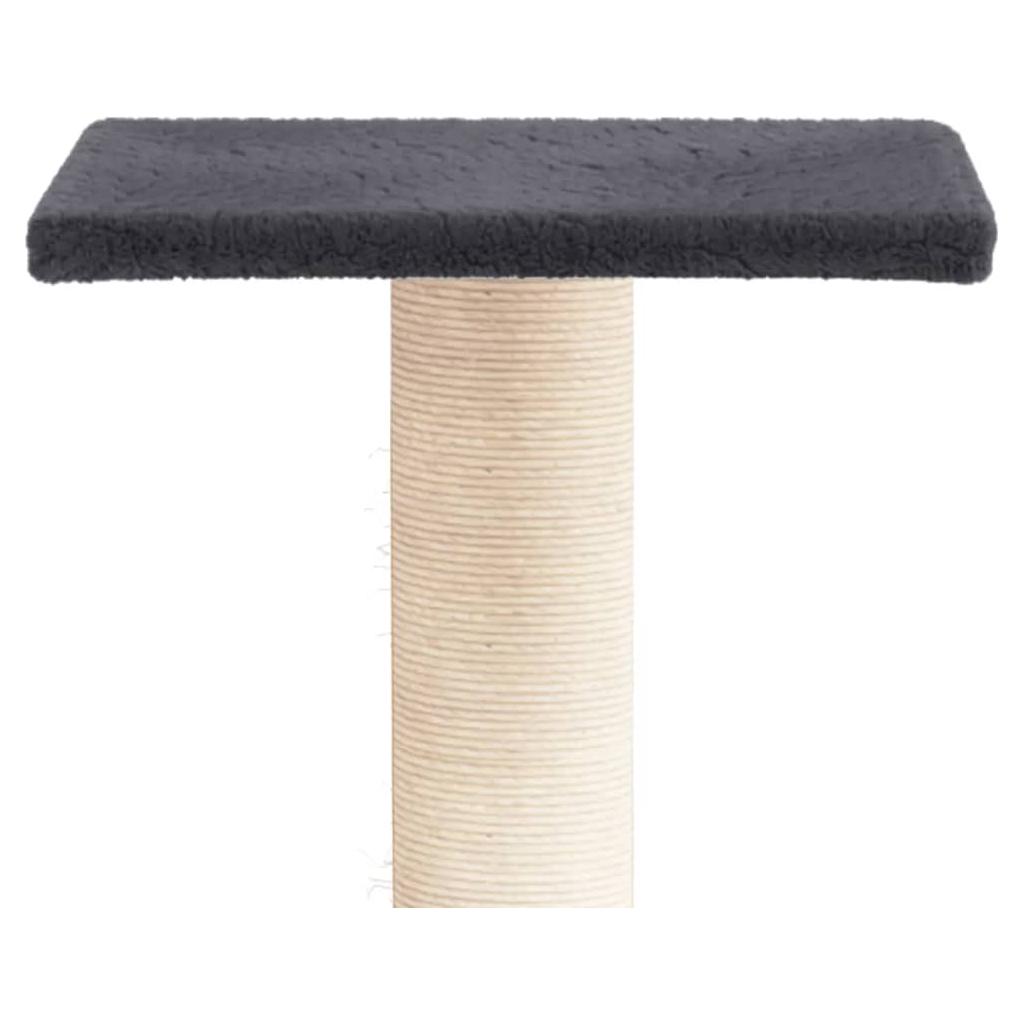 Draskymo stovas katėms su platforma, tamsiai pilkas, 38cm