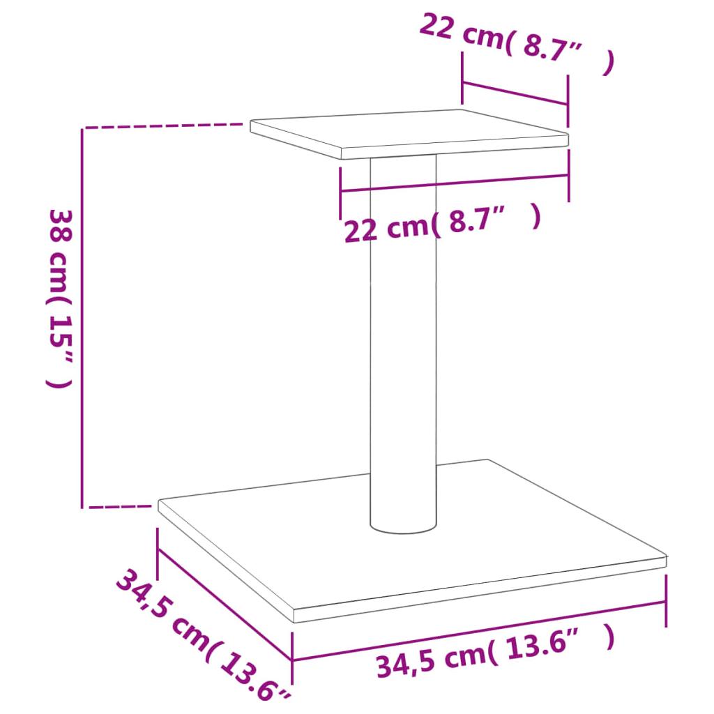 Draskymo stovas katėms su platforma, tamsiai pilkas, 38cm
