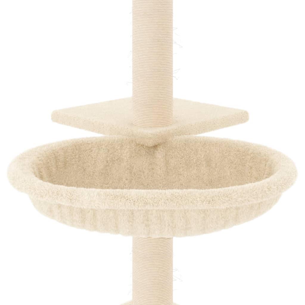 Draskyklė katėms su stovais iš sizalio, kreminės spalvos, 72cm