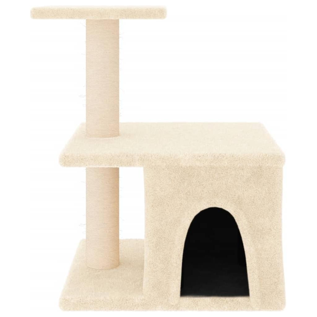 Draskyklė katėms su stovais iš sizalio, kreminės spalvos, 48cm