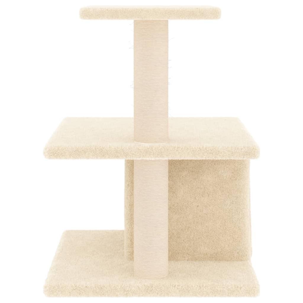 Draskyklė katėms su stovais iš sizalio, kreminės spalvos, 48cm