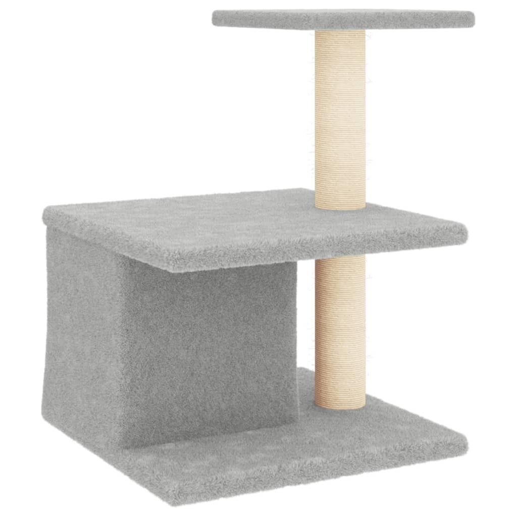 Draskyklė katėms su stovais iš sizalio, šviesiai pilka, 48cm